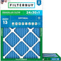 Filterbuy 24x30x1 Air Filter MERV 13 Optimal Smoke & Allergy Defense (2-Pack), Electrostatic Pleated HVAC AC Furnace Filters Replacement, Made in USA (Actual Size: 23.88 x 29.88 x 0.75)