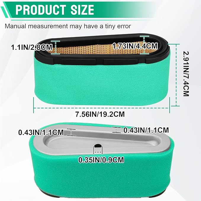 LOCOPOW 496894 496894S 493909 Air Filter & Pre Filter for B& S 12.5-17HP 5053K 272403S 272403 5053B 5053D 5053H for John Deere LG496894 LG496894S for Craftsman 24151 Lawn Mower
