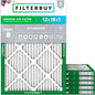Filterbuy 12x18x1 Air Filter MERV 8 Essential Dust & Allergy Defense (6-Pack), Electrostatic Pleated HVAC AC Furnace Filters Replacement, Made in USA (Actual Size: 11.50 x 17.50 x 0.75)