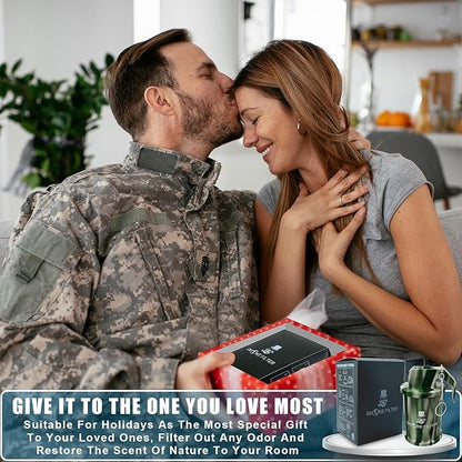 Personal Smoke Air Filter - Replaceable Filter,Suitable for Capturing Smoke and Removing Odors in Cars, Offices and Bedrooms, Durable for 500 Times of Use, Easy Breathing(Camouflage)