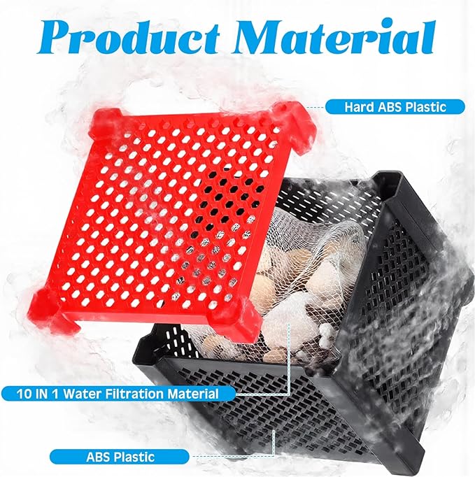 Hortsun 2 Pcs Pure Cube Water Trough Filter with 2 Packs of Filter Materials Aquarium Water Trough Purifier Cubic Purification Material Storage Box for Fish Tanks Horse Troughs Ponds Tanks