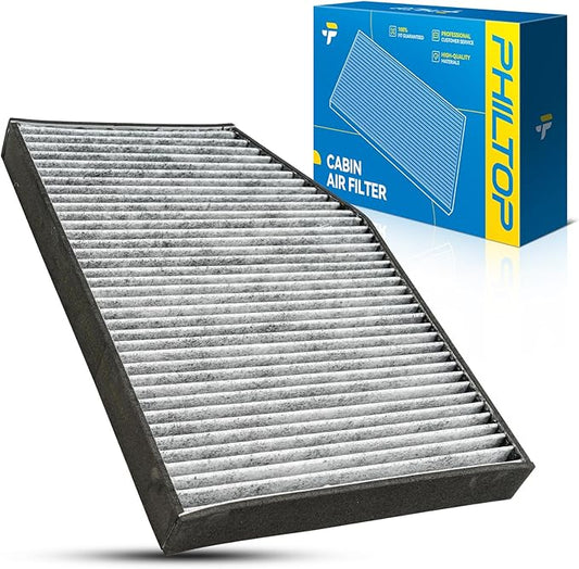 PHILTOP Cabin Air Filter w/Activated Carbon, Compatible with CF12553 BMW X3 2018-2024, 330i xDrive 2019-2024, X4 2019-2024, Z4 2019-2024, Toyota GR Supra 2020-2024, Filter Up Dust Pollen Odor