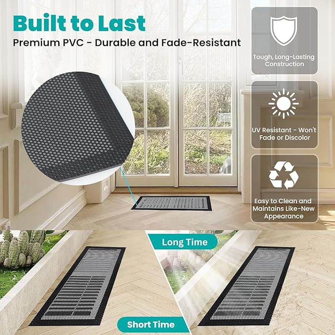 Efforest Floor Vent Covers Magnetic - 6 Pack Air Filters Mesh Screen Dust Filter Register Deflectors for Home HVAC AC Grilles & RV - Strong Hold Washable (5.5x14 Inch)
