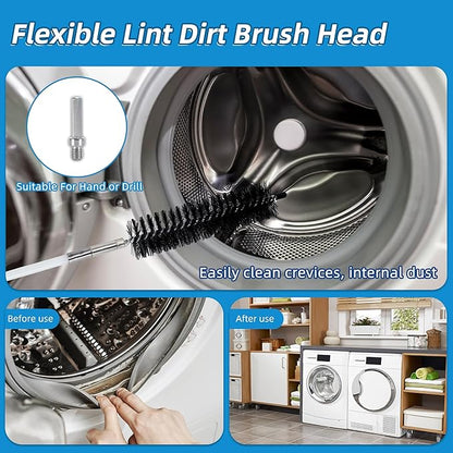 21 Feet Dryer Vent Cleaning Brush Kit, Multi-Scene Durability Chimney Brush with Flexible Nylon Rod, Multi-Purpose lint Cleaning Brush for Drill,Chimneys, fireplaces, Ventilation ducts