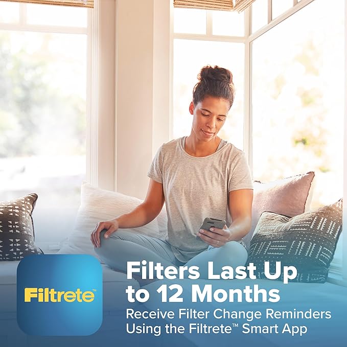 Filtrete 20x25x4 Refillable Air Filter Starter Kit, MPR 1550, MERV 12, 1 Reusable Air Filter Frame & 2 Air Filters, Fits Honeywell & Lennox, Allergen Bacteria & Virus, Actual size 19.88 x 24.62 x 4.25