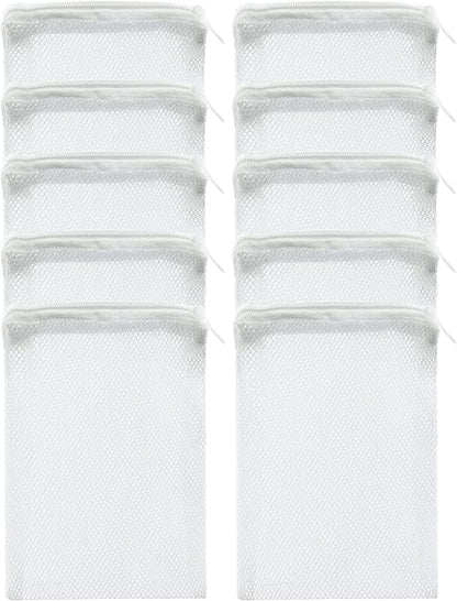 10 Pcs Aquarium Filter Media Bags - Reusable Mesh Bags (6" x 4") for Fish Tank Filters