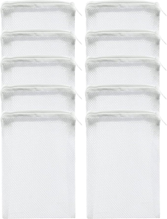 10 Pcs Aquarium Filter Media Bags - Reusable Mesh Bags (6" x 4") for Fish Tank Filters