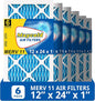 Maycold 12x24x1 MERV 11 Furnace Air Filter (6-Pack), High-Performance HVAC AC Filters for Home Use, Actual Size: 11.70” x 23.70” x 0.75”, Individually Wrapped in Plastic