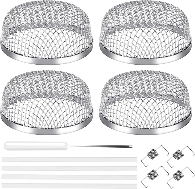 TONDA RV Furnace Vent Screen, Bug Screens Heater Vent Cover for Camper with Installation Tool and Silicone Rubber, 2.8 x 1.3 Inch, 4 Pack