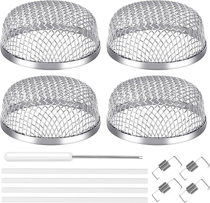 TONDA RV Furnace Vent Screen, Bug Screens Heater Vent Cover for Camper with Installation Tool and Silicone Rubber, 2.8 x 1.3 Inch, 4 Pack