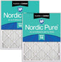 Nordic Pure 16x25x1 (Actual Size: 15 1/2 x 24 1/2 x 3/4) Pleated Air Filters MERV 14 Plus Carbon 2 Pack