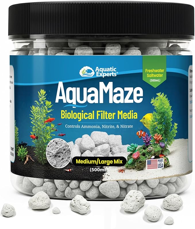 Aquatic Experts AquaMaze Aquarium Bio Media – 500 mL for Freshwater & Saltwater Tanks, Compatible with Canister, Sump & HOB Filters
