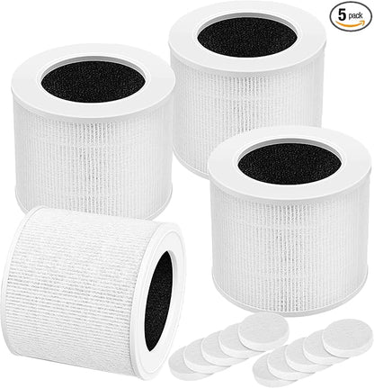 Leemone 4 Pack Core Mini Replacement Filter for LEVOIT Core Mini Air Purifiers,High-Efficiency Activated Carbon