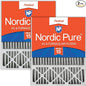 Nordic Pure 16x25x5 (Actual Size: 15 3/4 x 24 3/4 x 4 3/8) Honeywell/Lennox Replacement MERV 15 Air Filters 2 Pack