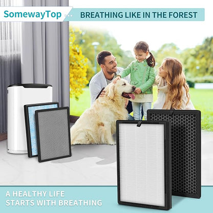 [3 SETS] 8L HEPA Replacement Filter Set Compatible with Okaysou Airmax 8L Air Filters, 3-Stage Airmax 8L Filter, True and Blue Ultra-Filter Carbon Pre-filter Air Cleaner for Home