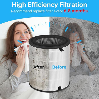 Lv-H133 Replacement Filter Only Compatible with LEVOIT LV-H133 Filter, Efficient Middle Filter and Activated Carbon Filter Set, LV-H133-RF, 2 Pack