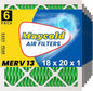 Maycold MERV 13 18x20x1 Air Filter (6-Pack), High-Efficiency Pleated AC & Furnace Filters, Actual Size: 17.70” x 19.70” x 0.75”, Individually Wrapped in Plastic