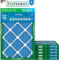 Filterbuy 14x25x1 Air Filter MERV 13 Optimal Smoke & Allergy Defense (6-Pack), Electrostatic Pleated HVAC AC Furnace Filters Replacement, Made in USA (Actual Size: 13.50 x 24.50 x 0.75)