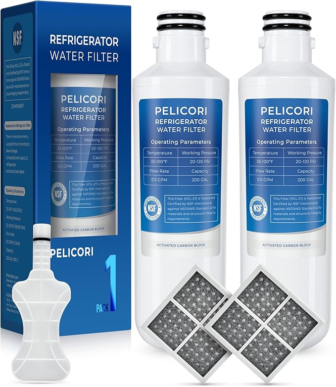 LMXS28626S Water Filter, Compatible with L-G LHFS28XBS, LFCS27596S, LFXC22526S, LFXC24726S, LFXS26596S, LFXS26973S, LFXS26973D, LFXS28968S,LHSXS2706S Water & Air Filter, 2 Pack