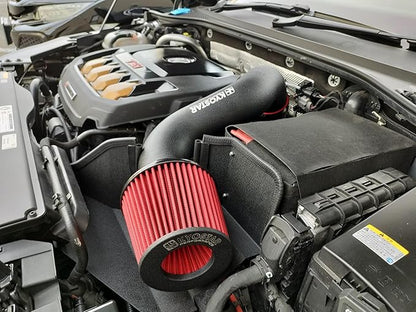 KYOSTAR Universal 3" (76mm) High-Flow Air Filter, Reusable Cone Cold Air Intake, High Performance, Washable, Clamp-On Car High Flow Dry Air Kit, Flange Diameter: 3 Inch, Filter Height: 6.1 Inch, Red