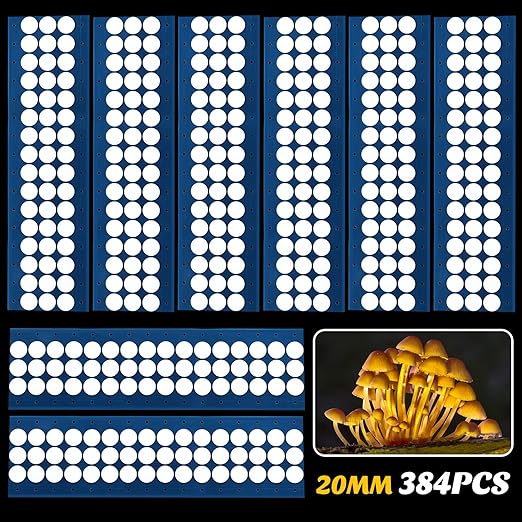 Zonon 384 Pieces Synthetic Filter Paper Stickers 20 mm 0.25 µm Filter Disc Adhesive Patch Stickers for Wide Mouth Mushroom Cultivation Mason Jar Lids