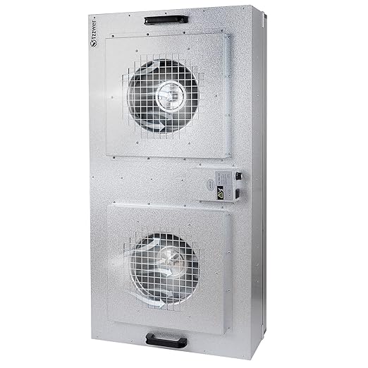 Fan Filter Unit Laminar-Flow-Hood Yzzwer - FFU HEPA Filters for Class 100/ISO 5 Cleanliness Clean Room Mycology and Mushroom Room Work 110V （Include HEPA Filter）
