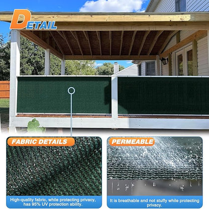 TANG Sun Shade Fabric Roll 8'x44' Shade Cloth for Garden Dark Green HDPE Mesh Shading Pergola Cover Replacement Canopy, 95% Blockage Sunshades for Outdoor Patio Backyard Plant
