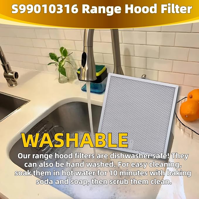 99010316 Range Hood Grease Filter - 11 1/4" x 11 3/4" Kitchen Mesh Hood Vent Filter, Replaceable Range Hood Filter for WA65AF, NTK7450000, 990721400, 990721400A (2 Pack)