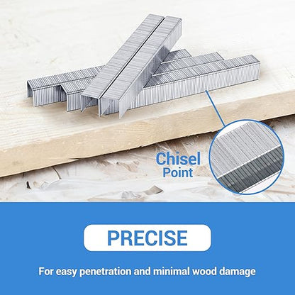 meite T-50 Staple Gun Staples, 1/4 Inch Heavy Duty Staples, Galvanized 20 Gauge 3/8 Inch Crown Staple for Upholstery, Construction, Furniture (10 Packs)