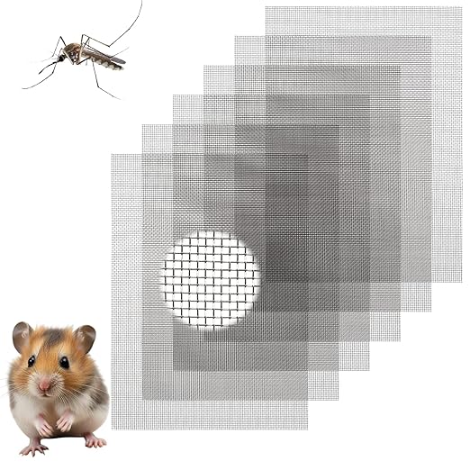 6 Pcs Stainless Steel Wire Mesh Sheet 20 Mesh Air Vent Fine Meshs 1mm Hole Woven Meshes Screen Metal Rodent Meshs Filter Panels for Vent Window Screen Meshes Cage Filter (21 X 15cm)