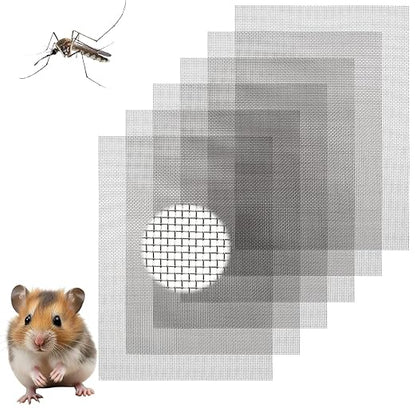 6 Pcs Stainless Steel Wire Mesh Sheet 20 Mesh Air Vent Fine Meshs 1mm Hole Woven Meshes Screen Metal Rodent Meshs Filter Panels for Vent Window Screen Meshes Cage Filter (21 X 15cm)