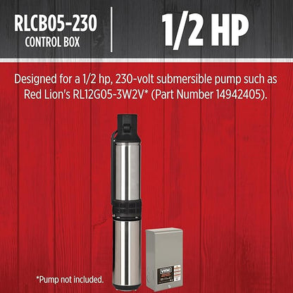 Red Lion RLCB05-230 1/2-HP 230-Volt VMC Control Box for Submersible Well Pump, Grey, 640189