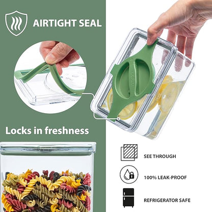 4-Pack Airtight Pantry Containers, 1.9 QT Clear SAN Food Storage Jars with Twist-Lock Lids, Detachable for Easy Cleaning, Stackable for Cereal, Pasta, Rice, Oats & Snacks White