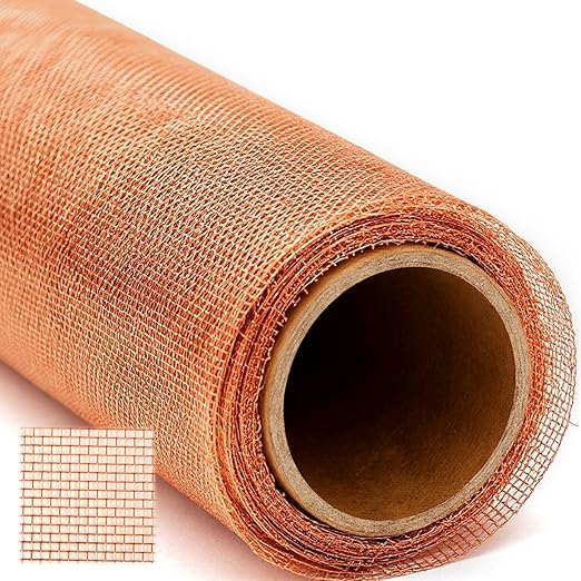 Zonon 99.999% Pure Copper Mesh Screen 36" x 25', 0.11in Wire Diameter, 16x16 Copper Mesh Roll, Strong and Durable, Conductive Metal for Lab Cages, to Keep Animals Out, Craft and Engraving
