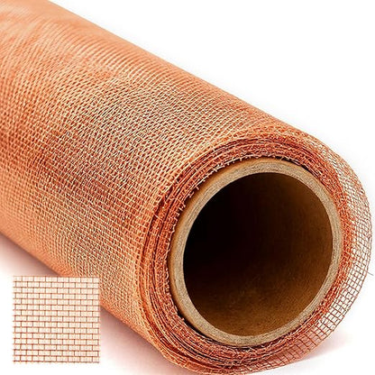 Zonon 99.999% Pure Copper Mesh Screen 36" x 25', 0.11in Wire Diameter, 16x16 Copper Mesh Roll, Strong and Durable, Conductive Metal for Lab Cages, to Keep Animals Out, Craft and Engraving