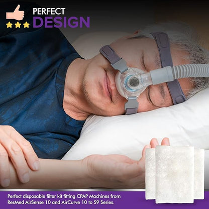 CPAP Filters Disposable Felt Pollen air Filter 20 Pack Compatible with ResMed Airsense 10, Aircurve 10, S9 Series - Made in The USA - Universal CPAP Filter Supplies - Machines - by Mars Wellness