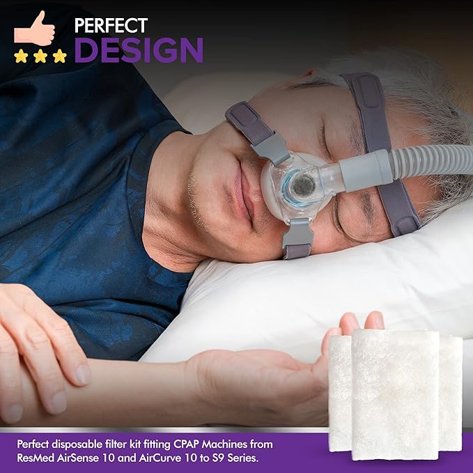 CPAP Filters Disposable Felt Pollen air Filter 40 Pack Compatible with ResMed Airsense 10, Aircurve 10, S9 Series - Made in The USA - Universal CPAP Filter Supplies - Machines - by Mars Wellness