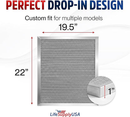 20x22x1 Electrostatic Air Filter, MERV 8, Washable, Reusable Furnace AC/HVAC Filter, Energy Saving, Easy to Clean, Long-Lasting by LifeSupplyUSA