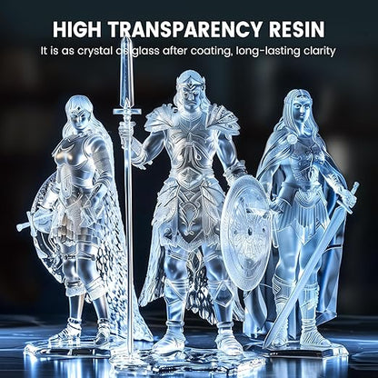 SUNLU High Clear 3D Printer Resin, High Transparency 3D Printing Resin, Resist Yellowing Clear Resin, 405nm UV Curing 3D Printing Photopolymer Resin, Suitable for LCD/DLP/SLA 3D Resin Printer, 2000g