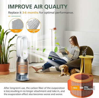 2 Pack PH04 Carbon Fiber Evaporator Filter Replacement Compatible with Dyson PH01 PH02 PH03 PH04 PH3A Air Puri-fier Humidifier Replacement Parts