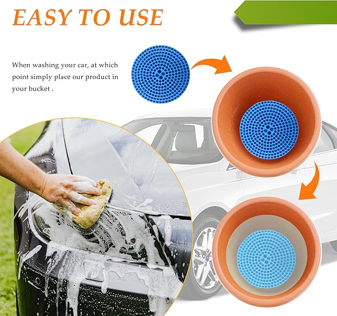 Car Wash Bucket,10.28 Inch Diameter Car Wash Filter for Collecting Sediment & Grit,Universal Essentials Car Cleaning Accessories for Most Cars Trucks SUVs (Blue)