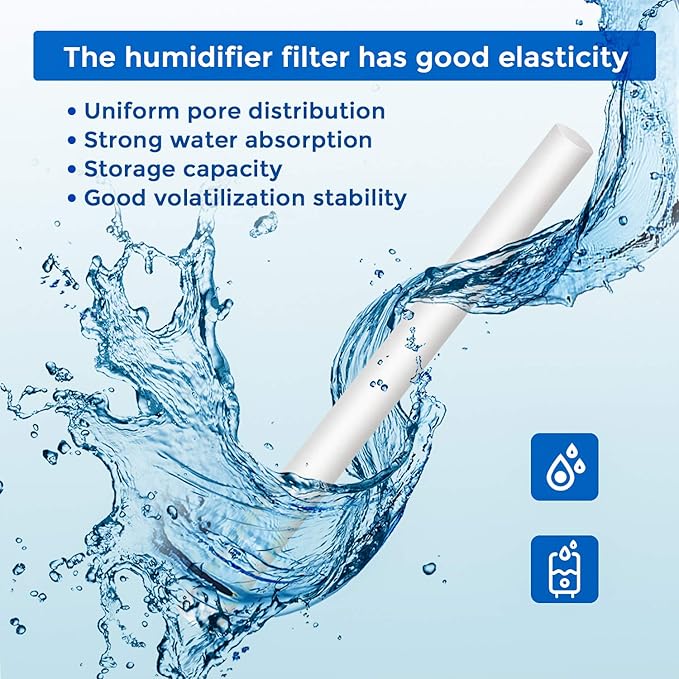 40 Pieces Humidifier Filter Cotton Refill Travel Mini Humidifier Filters Sticks Car Filters Replacement Parts for Portable Personal USB Powered Smart H20 in Office Bedroom(5.3 Inch)
