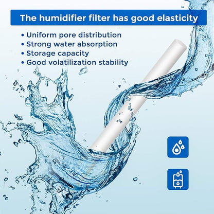 40 Pieces Humidifier Filter Cotton Refill Travel Mini Humidifier Filters Sticks Car Filters Replacement Parts for Portable Personal USB Powered Smart H20 in Office Bedroom(2.75 Inch)