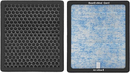 BestEvMod H14 Air Filter Gen1 Compatible with Rivian R1T & R1S 2022 2023 2024 Replacement Air Filter HEPA H14 Activated Carbon Accessories Fit G1 ONLY