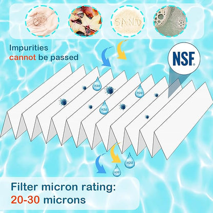 PWK30-EC Spa Filter Cartridge Replaces for Unicel C-6330, C-6430, Filbur FC-3915, CCP498, AK-5005, XLS-602, FC-3915M, Hot Springs 31489, 60307, 30 sq.ft Drop in Hot Tub Filter, 2 Pack