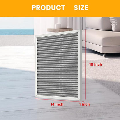 14x18x1 HVAC Furnace Air Filter, Lasts a Lifetime, Washable, the Last HVAC Filter You Will Ever Buy, Breathe Safely at Home or in the Office,Merv 8(Actual Size:13.5x17.5x0.82 Inch)