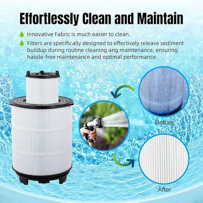 Pool Filter S8M150 Sta-Rate System 3 170147 Pentair Modular Media 450 25022-0203s-25021-0202s Inner and Outer Cartridge Replacement Kit (Black)