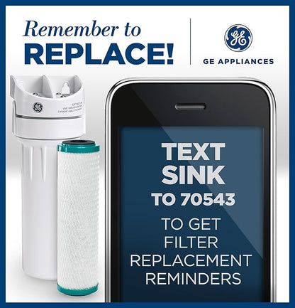 GE Single Stage Drinking Water System Replacement Filter, Fits GX1S01R Under Sink Filtration System, Replace Every 6 Months, FXUVC