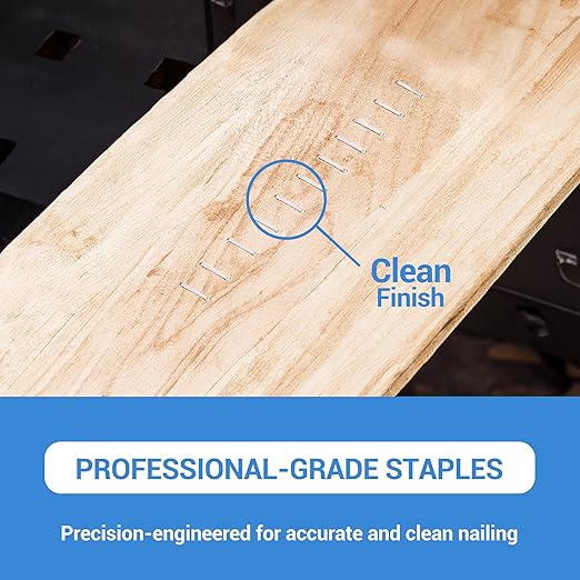 meite T-50 Heavy Duty Staples, 3/8 Inch Galvanized T-50 Staples for Staple Gun, 20 Gauge 3/8 Inch Crown Staple for Upholstery, Construction, Furniture (1 Case)