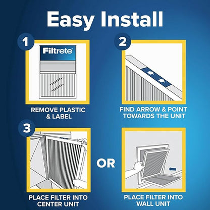 Filtrete 18x20x1 AC Furnace Air Filter, MERV 11, MPR 1000, Micro Allergen Defense, 3-Month Pleated 1-Inch Electrostatic Air Cleaning Filter, 4 Pack (Actual Size 17.81 x 19.81 x 0.81 in)